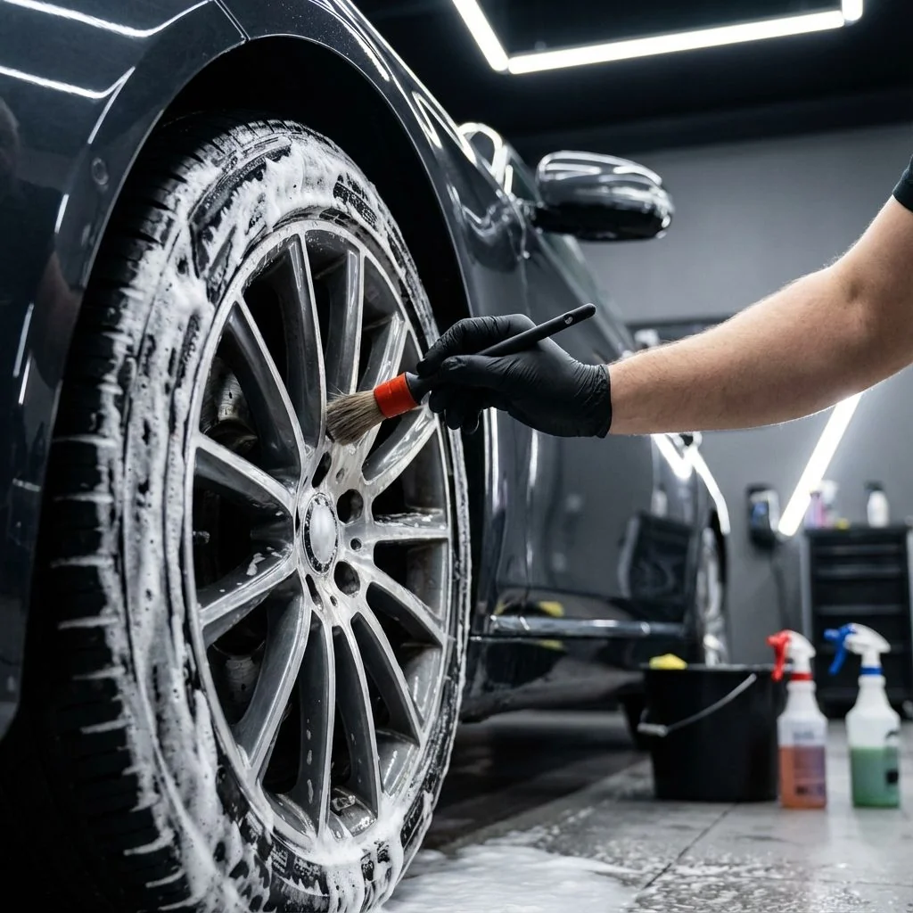 Car maintenance inspection after road trip